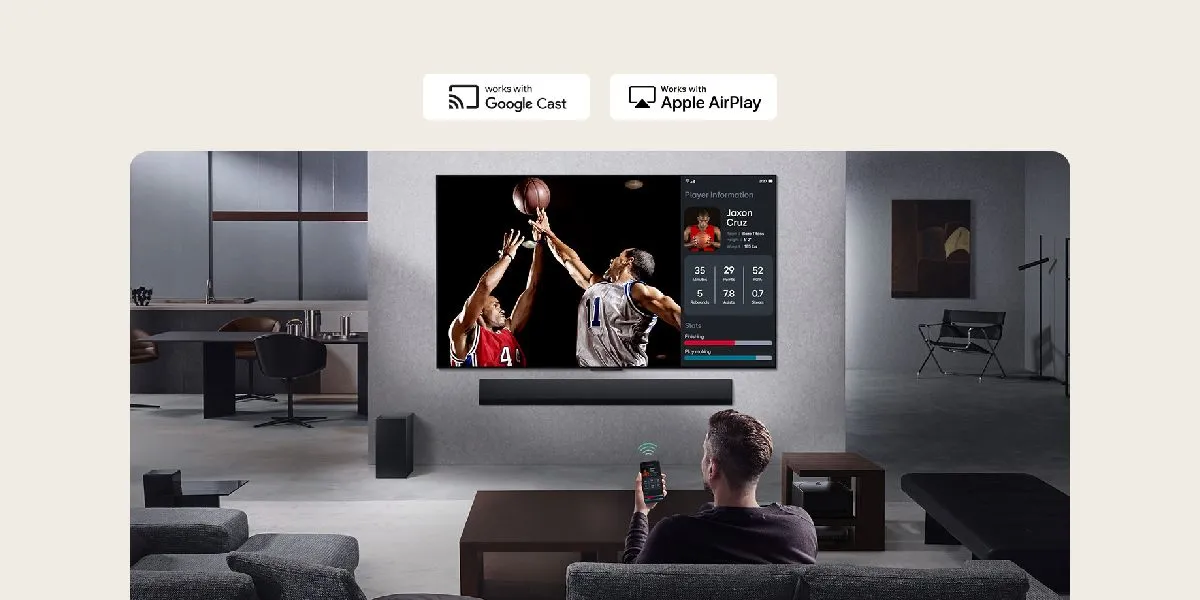 سایز برگ تلویزیون ال جی UA8500